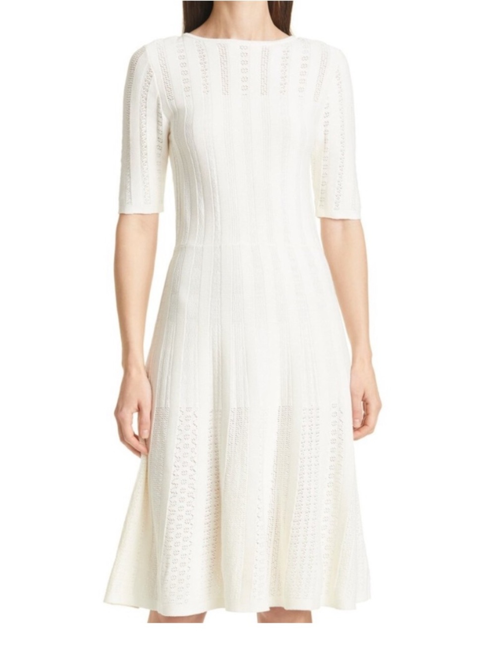 Boss Cream Knit Midi Dress NWT